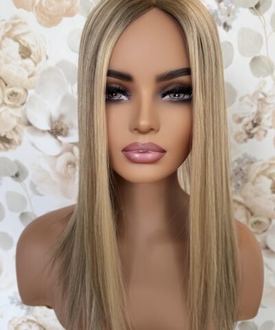 Topper naturalny mono 16 cm x 16 cm, włosy europejskie #TL01